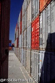 Stacks of cargo containers